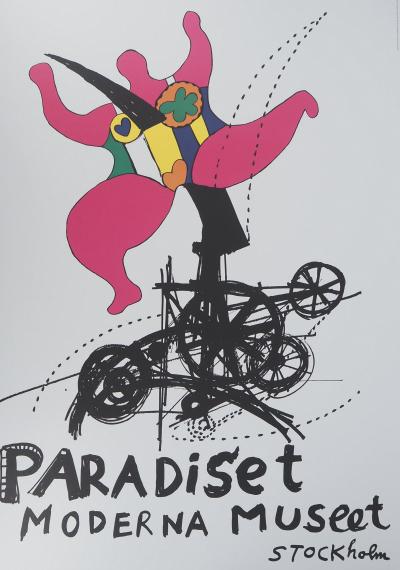 Niki de SAINT PHALLE : Le Paradis Fantastique, Dancing Nana rose - Affiche originale d’époque 2