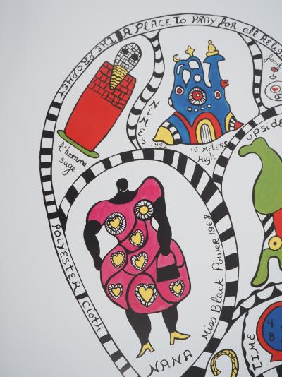 Niki de SAINT PHALLE : La fille, le monstre et la déesse en coeur, Affiche originale d’époque signée 2