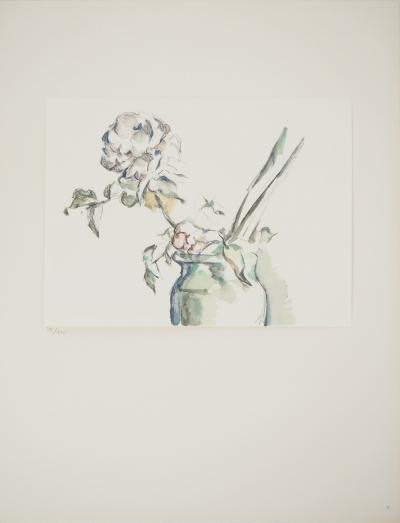Paul CEZANNE : Roses dans un vase, Lithographie et pochoir 2
