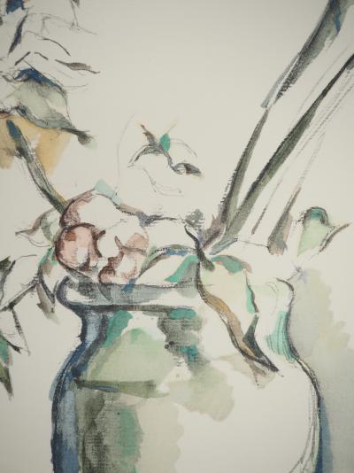 Paul CEZANNE : Roses dans un vase, Lithographie et pochoir 2