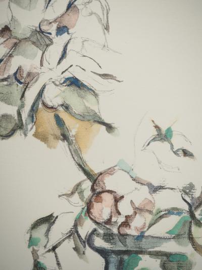 Paul CEZANNE : Roses dans un vase, Lithographie et pochoir 2