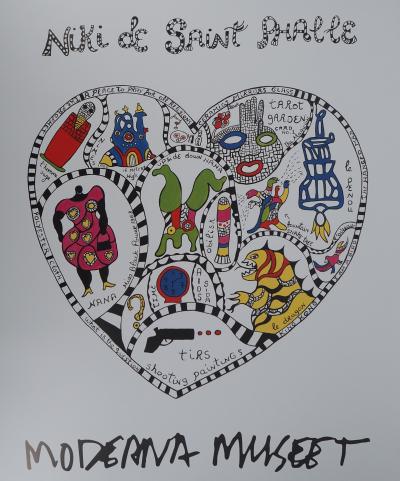 Niki de SAINT PHALLE : La fille, le monstre et la déesse en coeur, Affiche originale d’époque signée 2