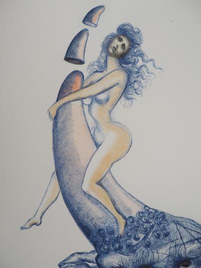 Salvador Dali : Casanova, Nu au rhinocéros, Gravure originale signée 2