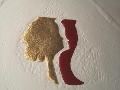 Georges BRAQUE : Les amoureux de profil, Gravure réhaussée à l’or 2