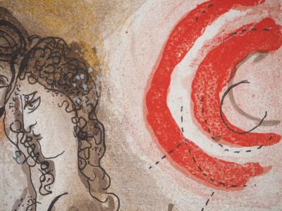 Marc CHAGALL : La Bible, Noémie et ses filles, Lithographie originale 2