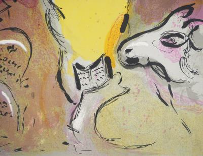 Marc CHAGALL : La Bible, La prière de Salomon, Lithographie originale 2