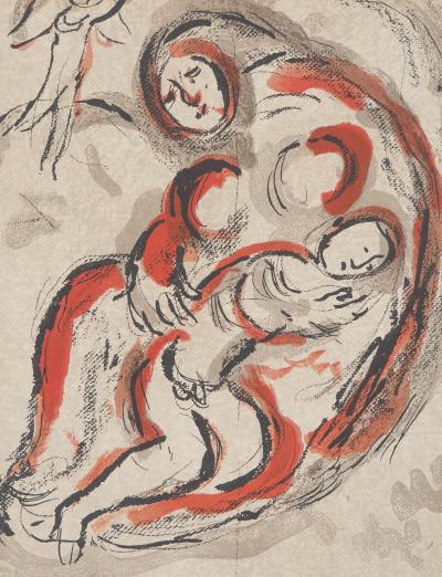 Marc CHAGALL : La Bible, Agar en mère protectrice, Lithographie originale 2