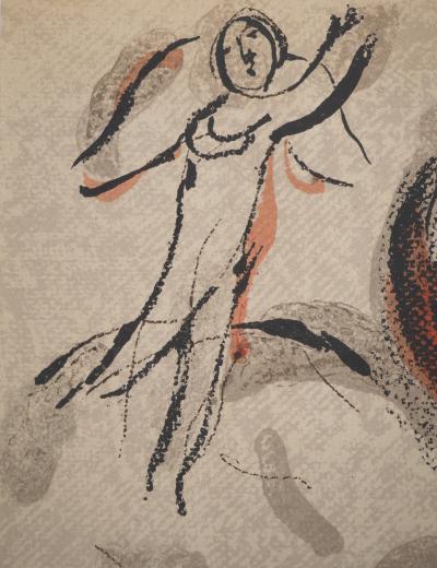 Marc CHAGALL : La Bible, Agar en mère protectrice, Lithographie originale 2