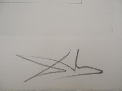 Salvador DALI : Maldoror, Figure surréaliste aux béquilles, Gravure originale signée 2