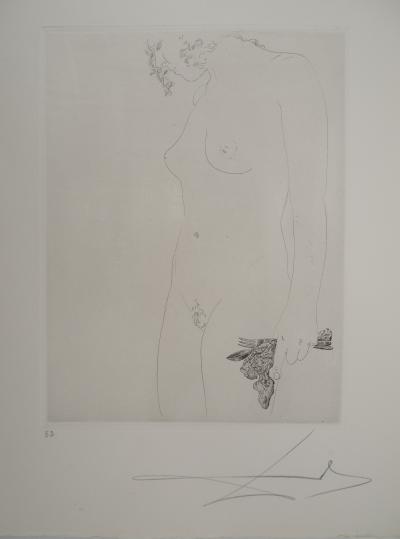 Salvador DALI : Maldoror, Nu pensif, Gravure originale signée 2