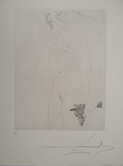 Salvador DALI : Maldoror, Nu pensif, Gravure originale signée