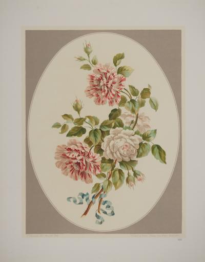 John EDWARDS : Fleurs et Bouquets, Les roses anciennes, Lithographie signée 2