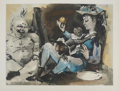 Pablo PICASSO : La femme au singe, Lithographie 2