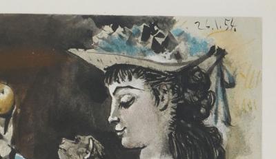 Pablo PICASSO : La femme au singe, Lithographie 2