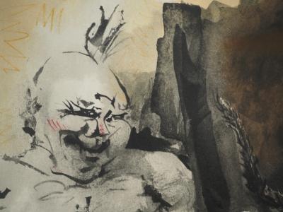 Pablo PICASSO : La femme au singe, Lithographie 2