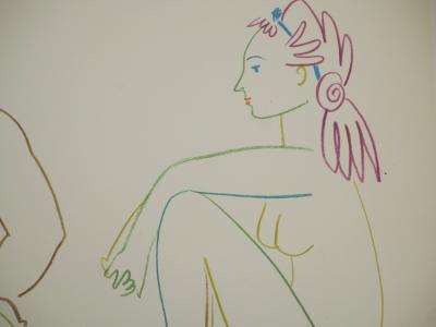 Pablo PICASSO: Der nackte alte Mann und das junge Mädchen, Lithographie 2