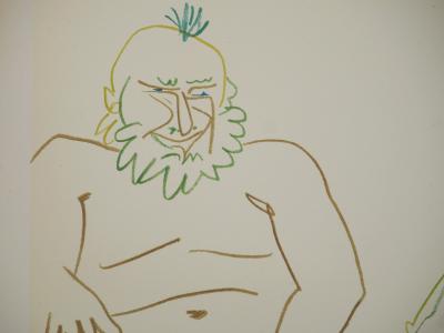 Pablo PICASSO: Der nackte alte Mann und das junge Mädchen, Lithographie 2