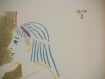 Pablo PICASSO : Homme au masque et nu assis, Lithographie 2