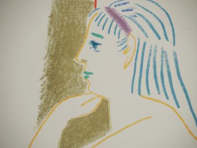 Pablo PICASSO : Homme au masque et nu assis, Lithographie 2