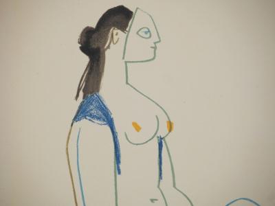 Pablo PICASSO : Le roi et la femme masquée, Lithographie 2