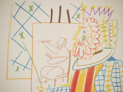 Pablo PICASSO : Le roi et la femme masquée, Lithographie 2