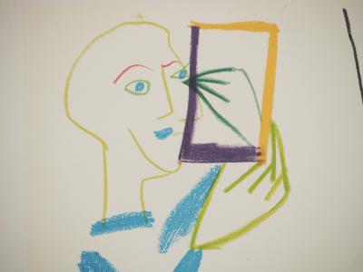 Pablo PICASSO : Artiste, femme et enfant, Lithographie 2