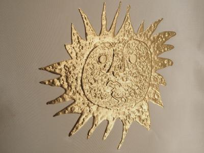 Georges BRAQUE : Le soleil, Hélios, Gravure réhaussée à l’or 2