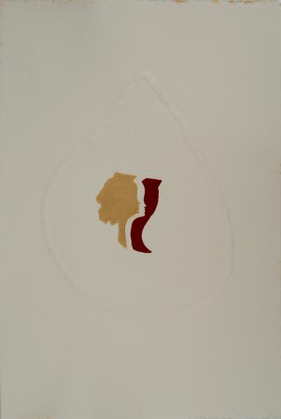 Georges BRAQUE : Les amoureux de profil, Gravure réhaussée à l’or 2