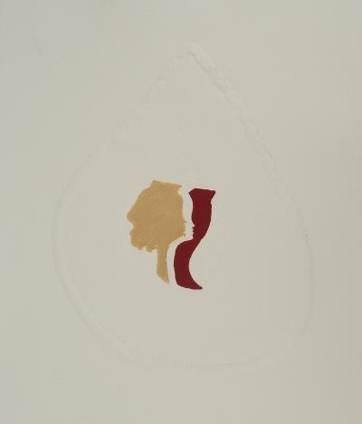 Georges BRAQUE : Les amoureux de profil, Gravure réhaussée à l’or 2