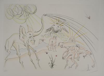 Salvador DALI : Eléphant surréaliste, Gravure originale signée 2