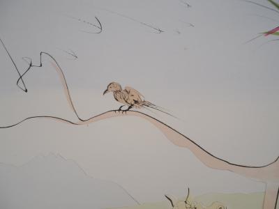 Salvador DALI : Le Bestiaire de La Fontaine, La cour du lion, Gravure originale signée 2