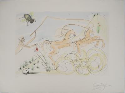 Salvador DALI: The Bestiary of La Fontaine, The Horse and the Fly, Original signed engraving