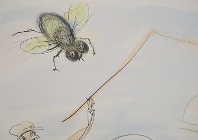 Salvador DALI : Le Bestiaire de La Fontaine, Le cheval et la mouche, Gravure originale signée 2