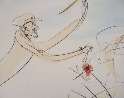 Salvador DALI : Le Bestiaire de La Fontaine, Le cheval et la mouche, Gravure originale signée 2