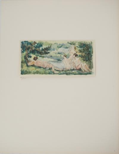 Paul CEZANNE : Baigneurs se reposant, Lithographie et pochoir 2