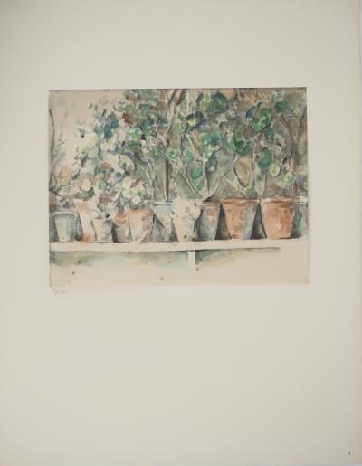 Paul CEZANNE : Les pots de géraniums, Lithographie et pochoir 2
