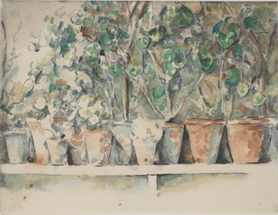 Paul CEZANNE : Les pots de géraniums, Lithographie et pochoir 2