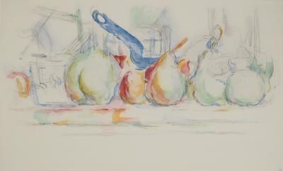 Paul CEZANNE : Nature morte aux pommes et aux poires, Lithographie et pochoir 2