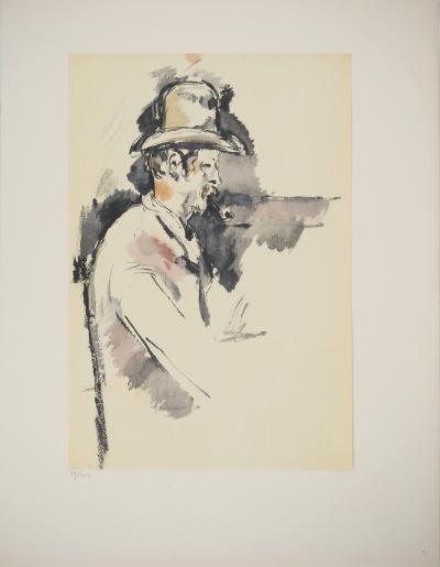 Paul CEZANNE: Study for a card player, Lithograph and stencil 2