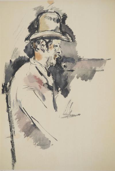 Paul CEZANNE: Study for a card player, Lithograph and stencil 2