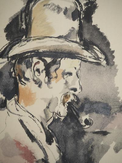 Paul CEZANNE: Study for a card player, Lithograph and stencil 2