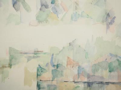 Paul CEZANNE : Alpes, Coin du lac d'Annecy, Lithographie et pochoir 2
