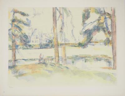 Paul CEZANNE : Val d'Oise, Vue du château de Montgeroult, Lithographie et pochoir 2