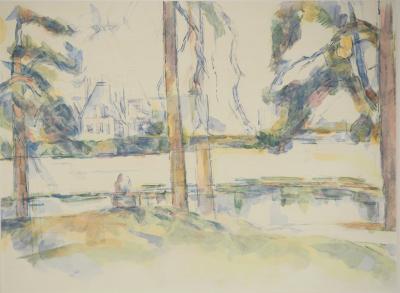 Paul CEZANNE : Val d'Oise, Vue du château de Montgeroult, Lithographie et pochoir 2