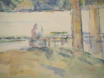 Paul CEZANNE : Val d'Oise, Vue du château de Montgeroult, Lithographie et pochoir 2