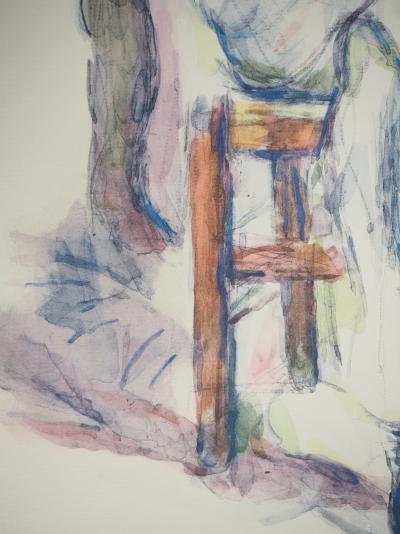 Paul CEZANNE : Homme assis au jardin, Lithographie et pochoir 2