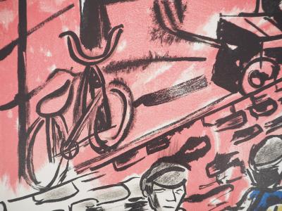 Fernand LEGER : La Ville, Travailleurs dans la rue de Dantzig, Lithographie originale signée 2
