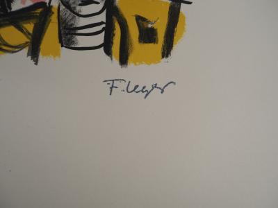 Fernand LEGER : La Ville, Travailleurs dans la rue de Dantzig, Lithographie originale signée 2