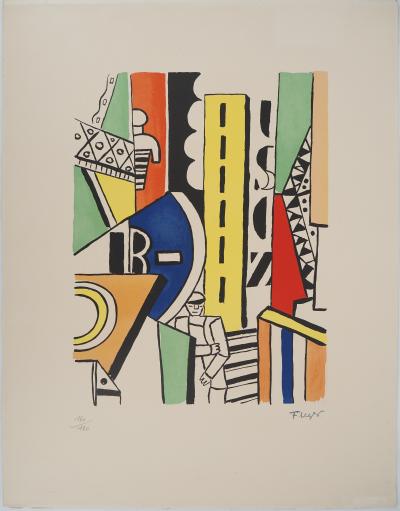 Fernand LEGER : La Ville, Promeneur en ville, Lithographie originale signée 2