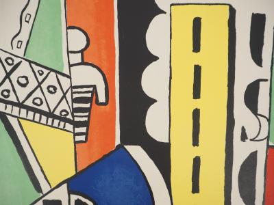 Fernand LEGER : La Ville, Promeneur en ville, Lithographie originale signée 2